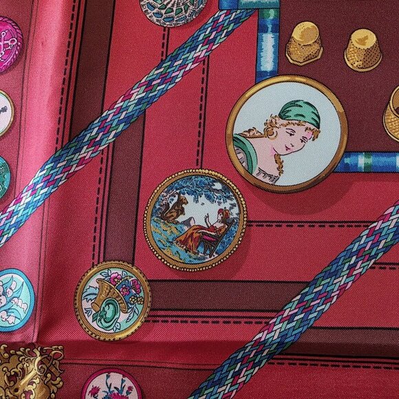 Hermès Petit Main Silk Scarf Carre 90 Red Boxed Authenticated Paris Vintage - Picture 13 of 16